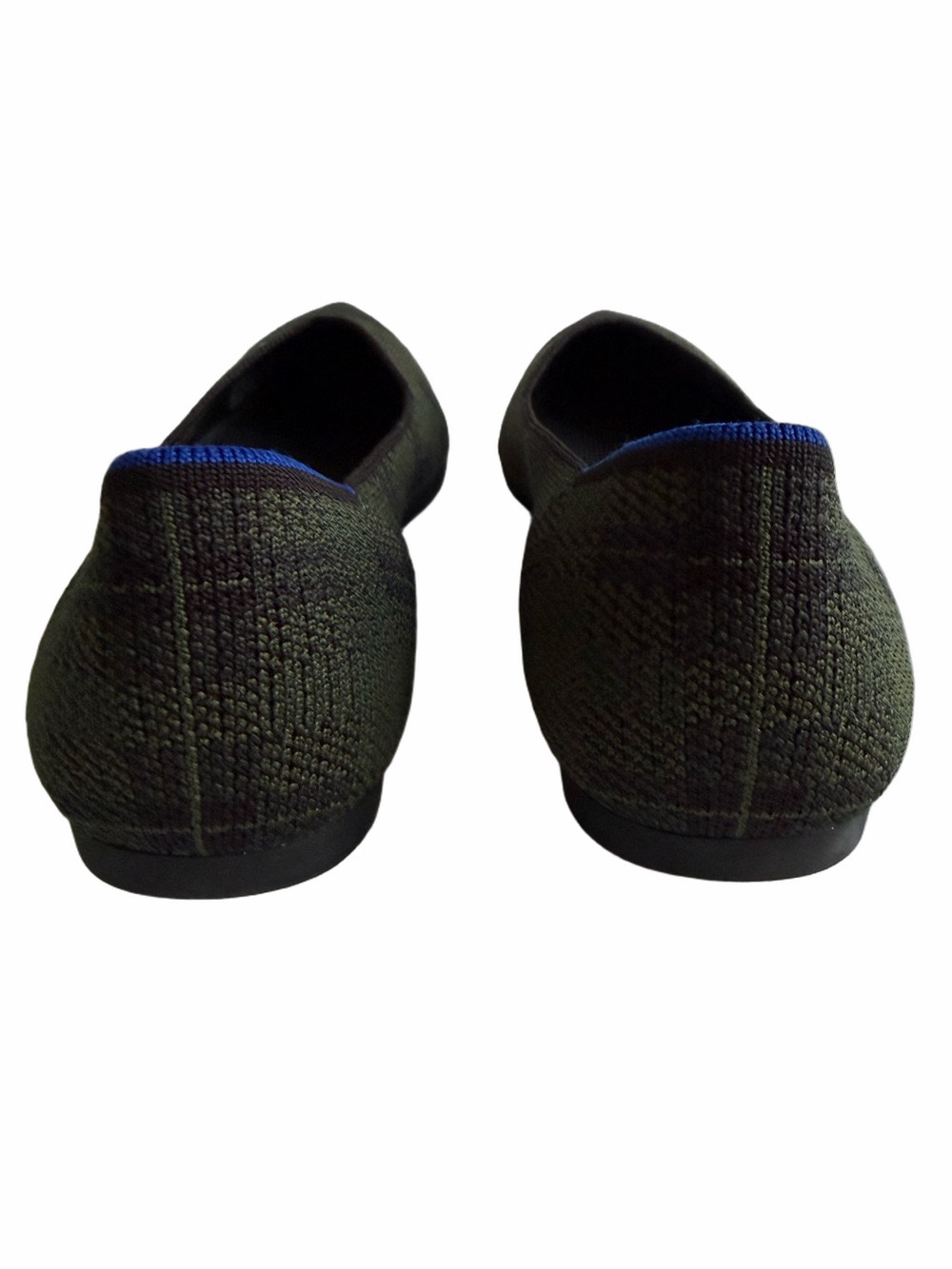 ROTHYS The Point Racer Green Check Plaid Tartan Slip Ons Retired Size 10 EUC - Picture 8 of 14